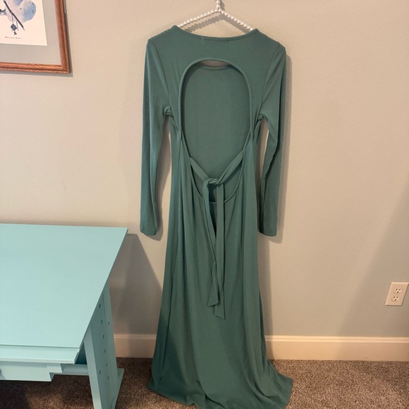 Free People Green Sheath Long Sleeve Dress - mordernwear.com